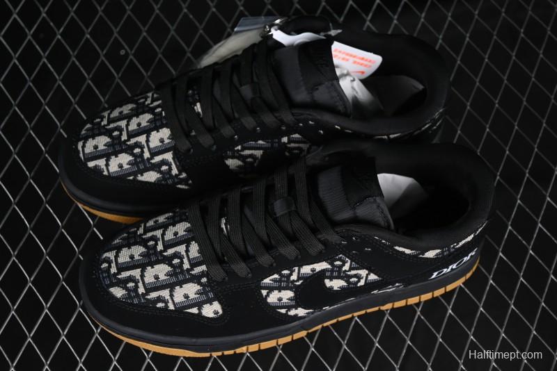 Nike SB Dunk Low APE Collaboration - Camouflage Black Swoosh Anniversary Custom Low-Top Casual Sneakers - KK1333-017