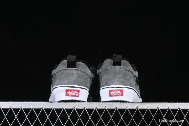 Vans Knu Skool Low-Top Retro Casual Vulcanized Sneakers in Grey Black - VN0009QCBDS
