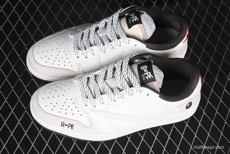 Nike Travis Scott x Fragment Design x Air Jordan 1 Low OG SP AJ1 Bape Collaboration Sneakers - AG3702-807