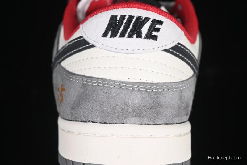 Nike SB Dunk Low Supreme Collaboration Bullet Screen Black Check Anniversary Customized Low-Top Casual Sneakers - FC1688-208