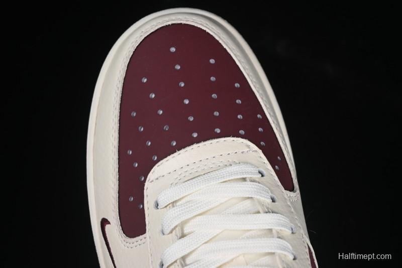 Nike Air Force 1'07 Low Supreme Collaboration Rice Wine Red Casual Sneakers - KK1988-070