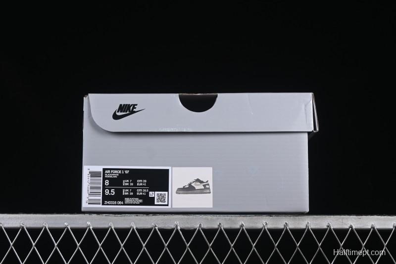 Nike Air Force 1'07 Low Silver Wing Panda Casual Sneakers with Strap - ZH0316-064