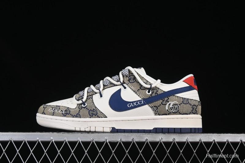 Gucci x Nike Dunk Low Designer Collaboration Sneakers - Premium Monogram Design