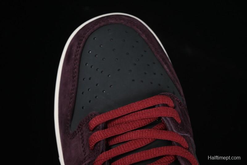 Nike SB Dunk Low "Dark Burgundy & Black" - Premium Suede Skate Shoes