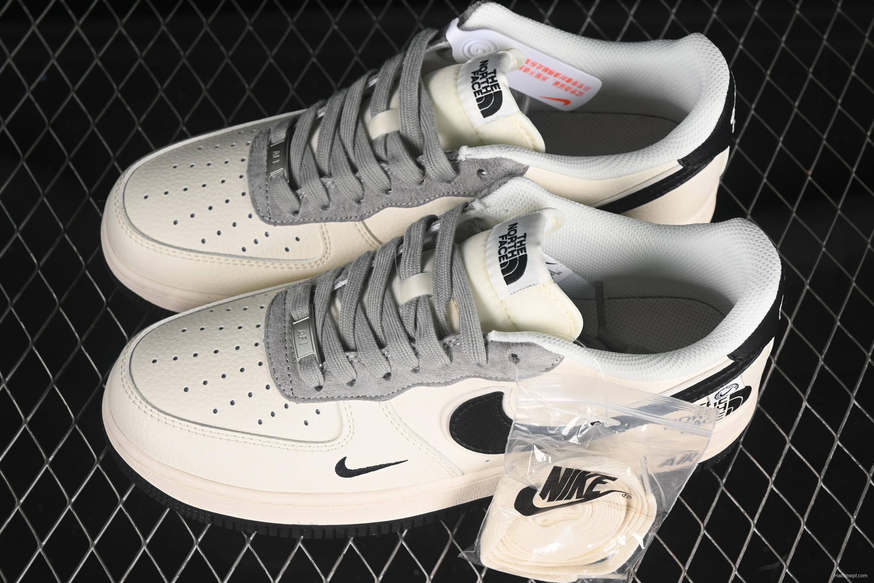 Nike Air Force 1 '07 Low The North Face Collaboration Beige Black Swoosh Casual Sneakers - XZ6188-190