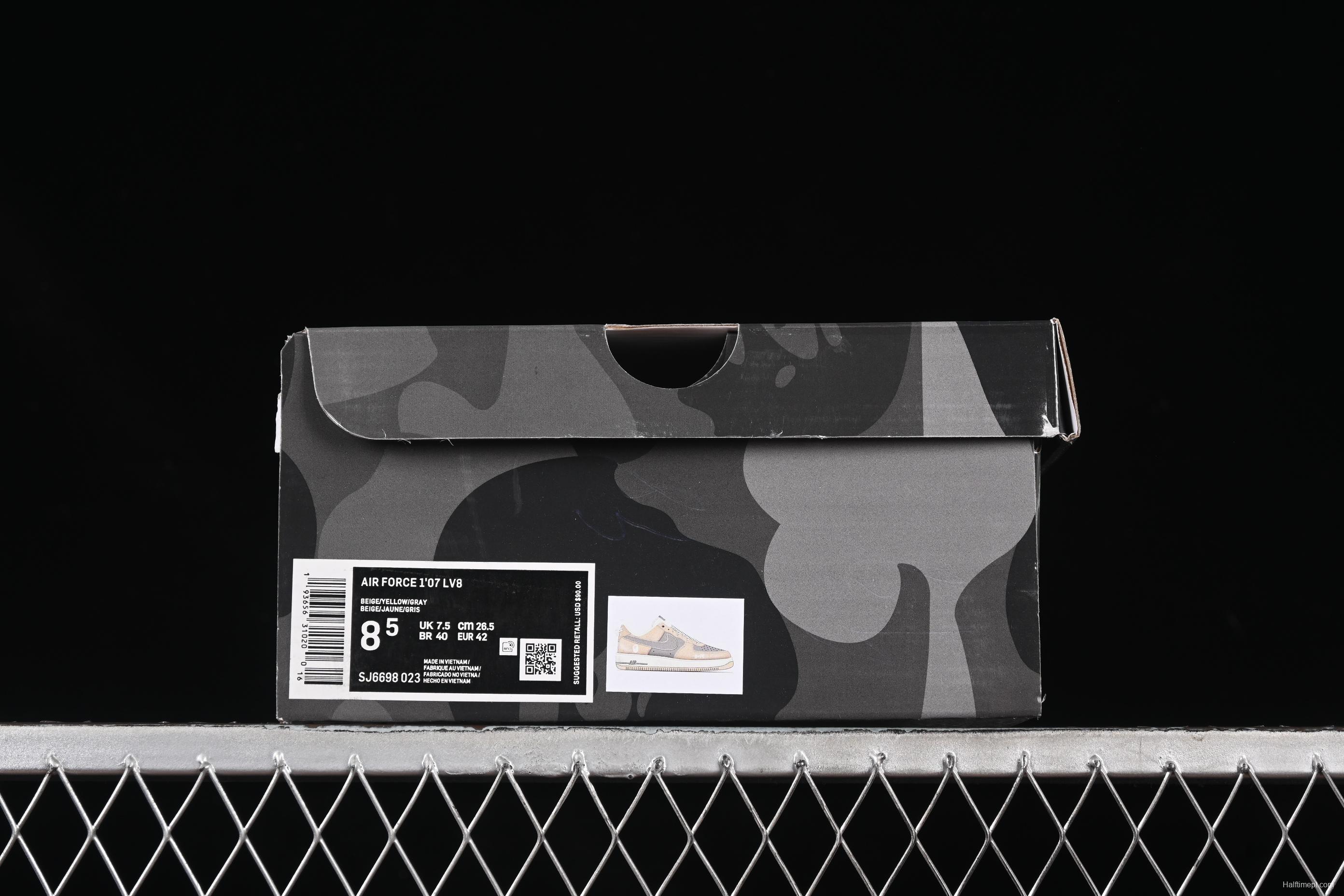 Nike Air Force 1 '07 Low Supreme Collaboration Sneakers with Red Snake Swoosh - SJ6698-023