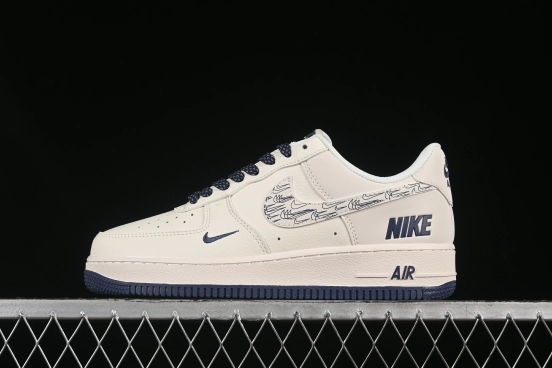 Nike Air Force 1'07 Low Collaboration Sneakers in Dark Blue with Mini Swoosh Logo - HH7518-047