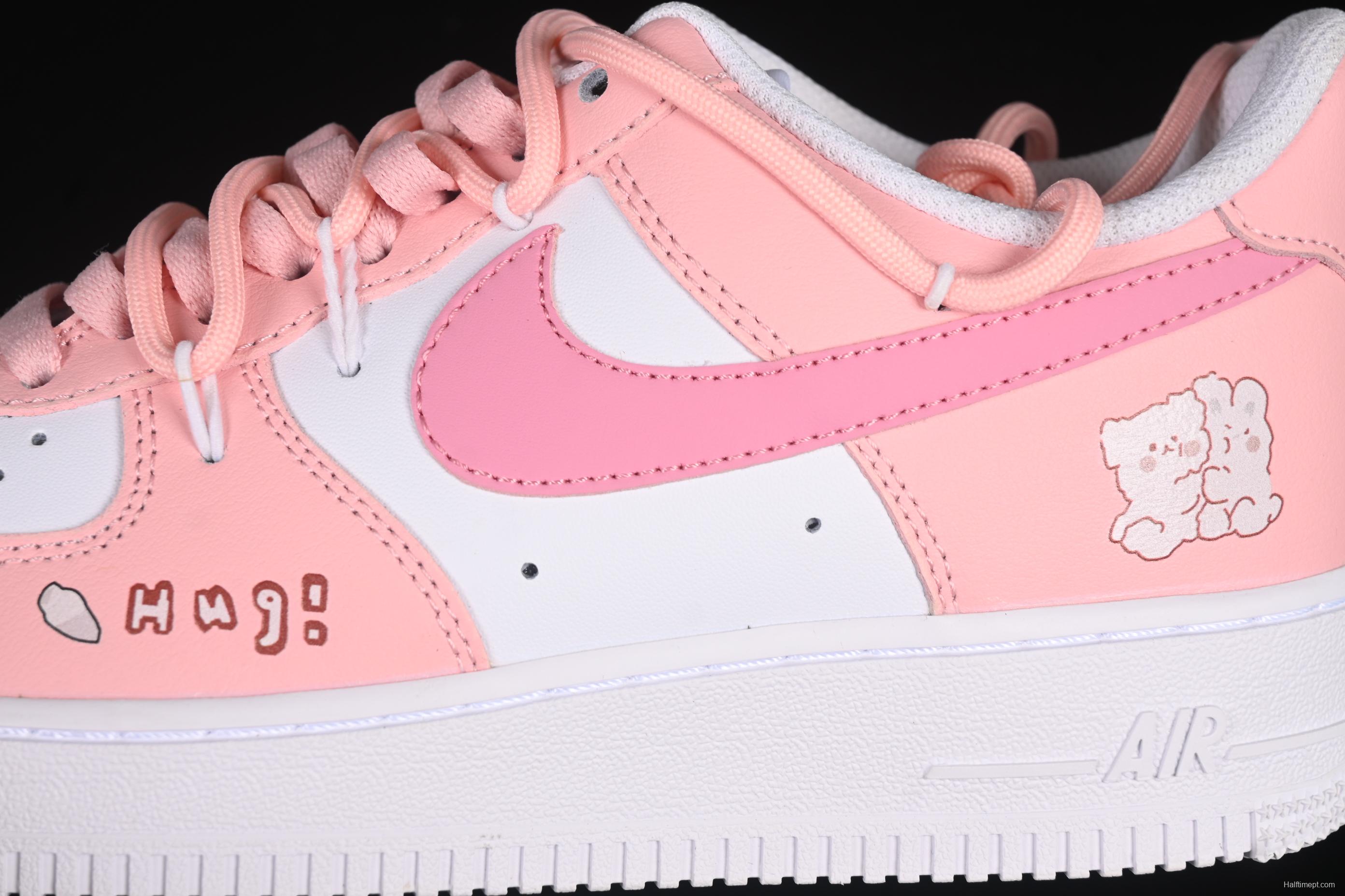 Nike Air Force 1'07 Low Pink Lover Casual Sneakers with Cartoon Patterns - YY2023-762