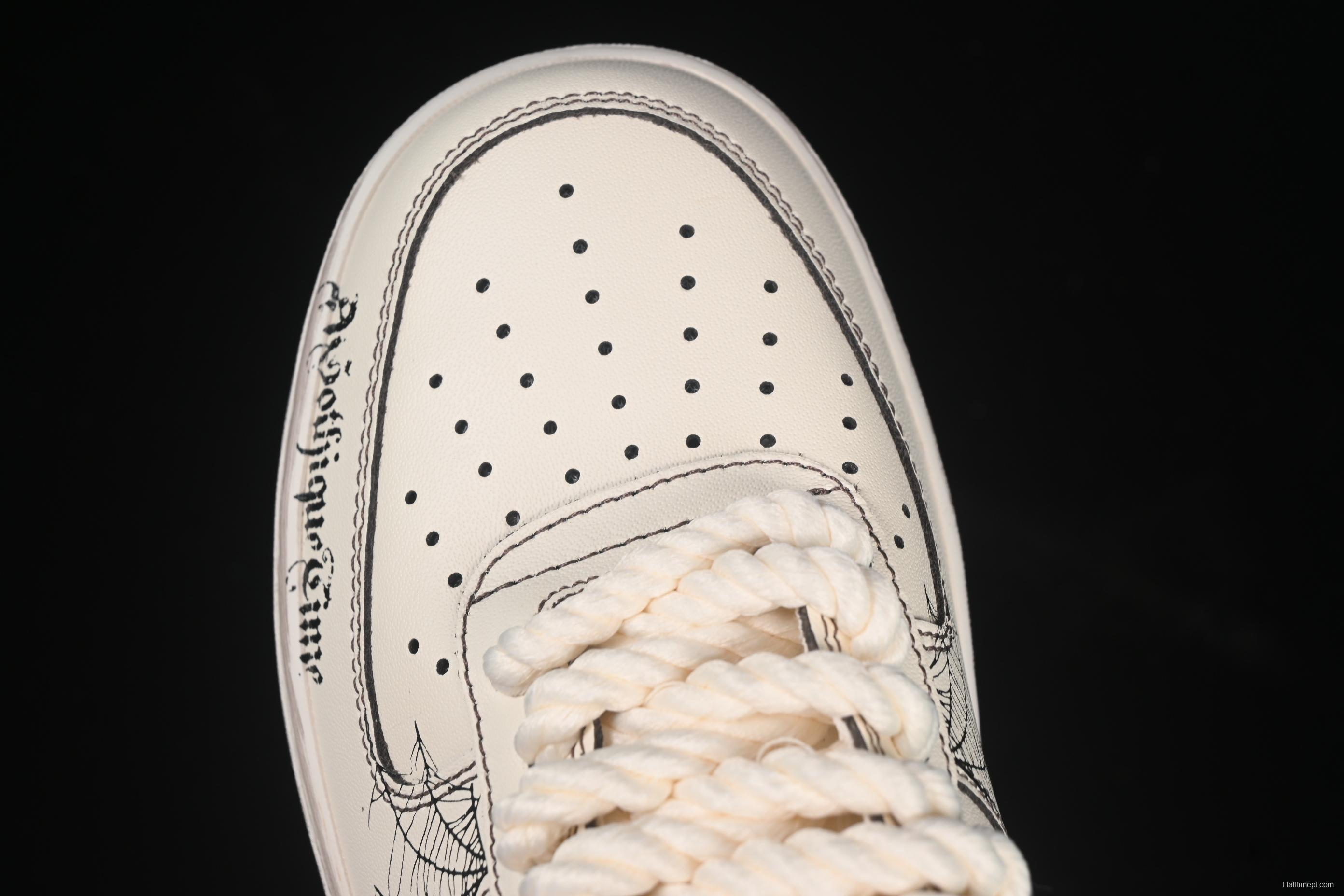 Nike Air Force 1'07 Low Casual Sneakers with Vintage Spider Web Design - 315221-333