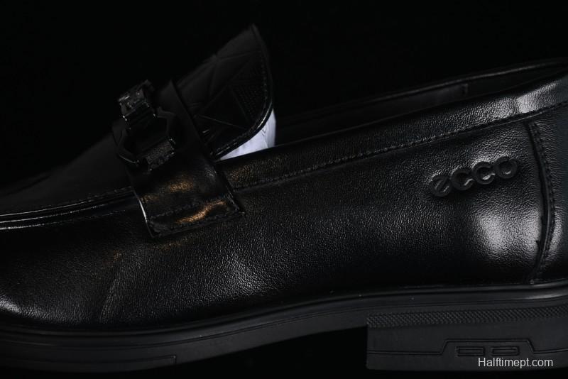 ECCO London Collection Slip-On Business Men's Leather Shoes with Wide Toe Box and Cushioned Sole - 61160801001