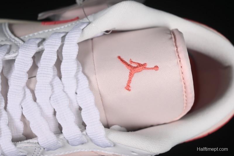 Nike Air Jordan 1 Low AJ1 White Pink Low-Top Casual Sneakers - IB8156-133