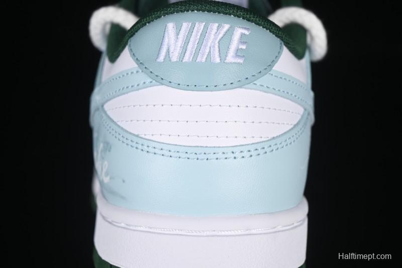 Nike Dunk Low Deconstructed Snake Emblem White Blue Low-Top Casual Sneakers - DD1391-101