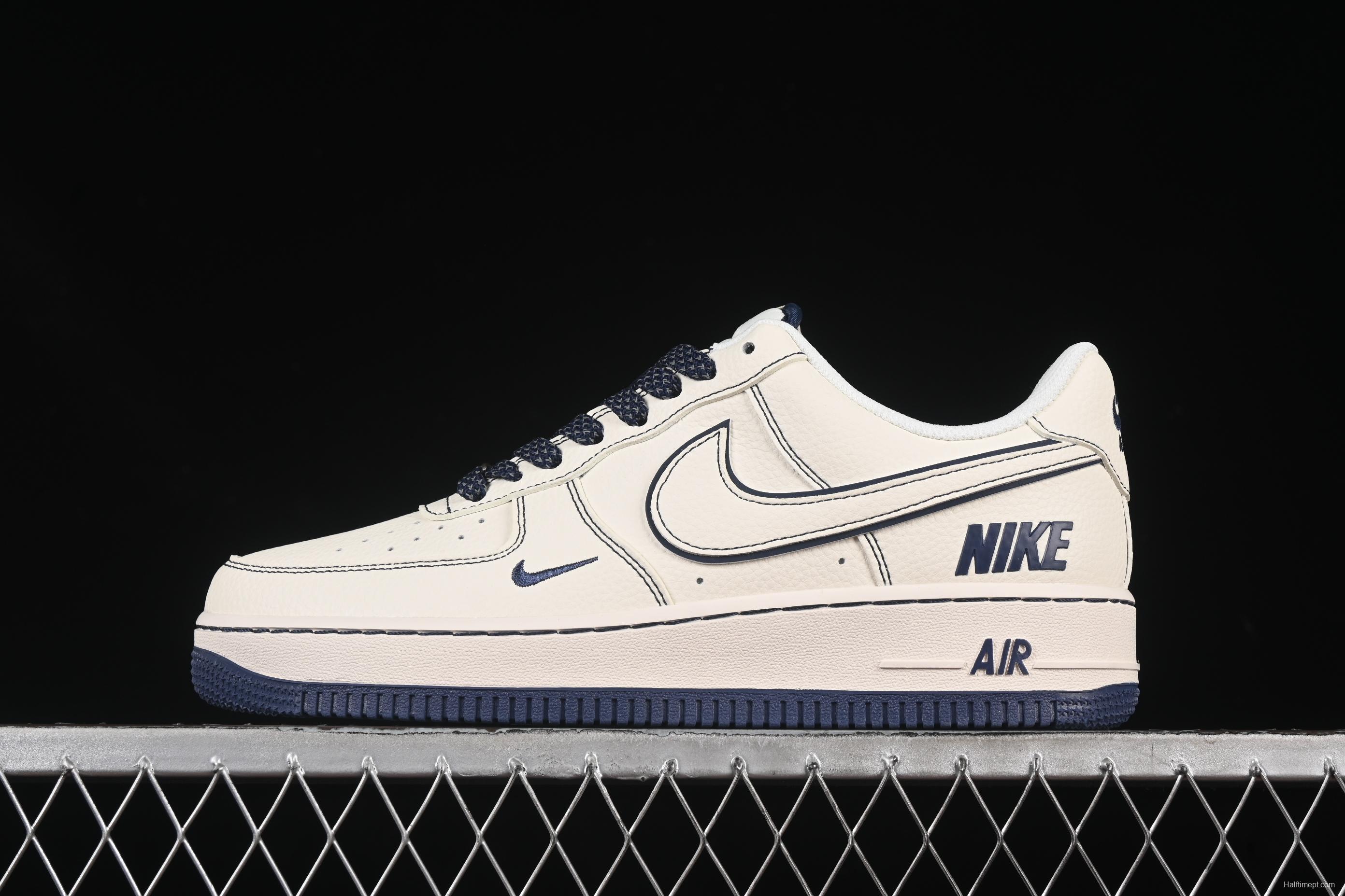 Nike Air Force 1'07 Low Collaboration Sneakers with Navy Blue Accents - HH7518-073