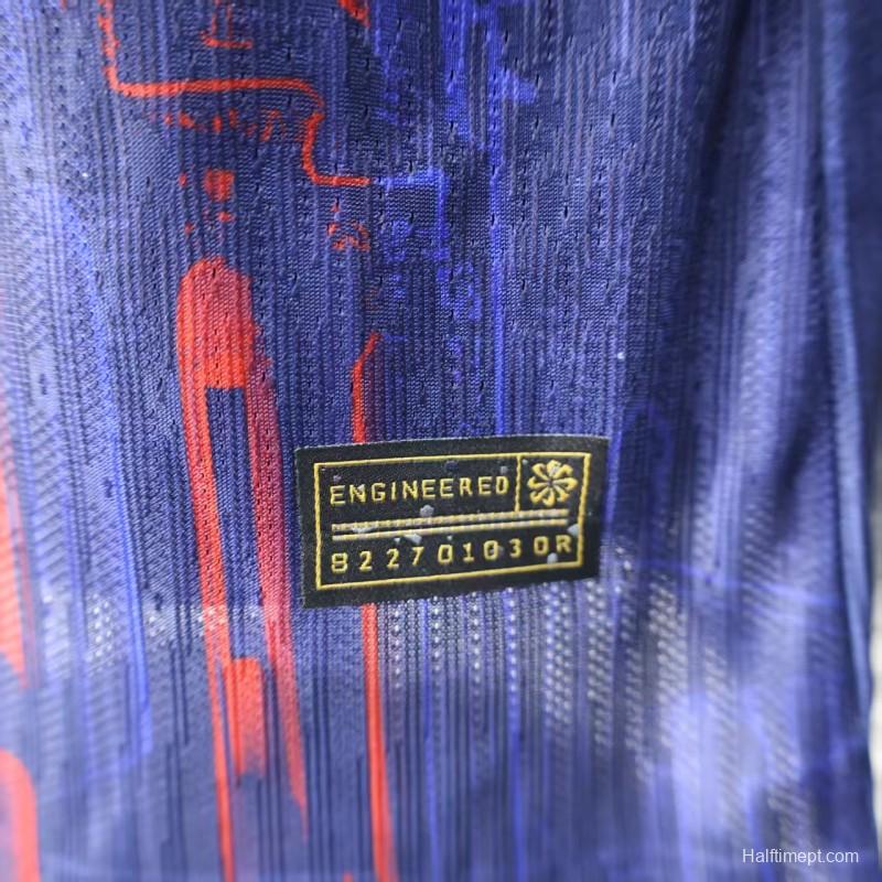 Player Version 25/26 FC Barcelona Purple with Red Streak Pattern Jersey