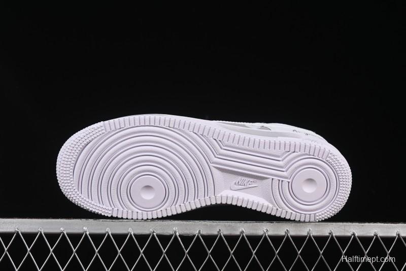 Nike Air Force 1 '07 Low Custom Official Hot Style 2D Theme White Gray Spray Paint Casual Sneakers - CW2288-111