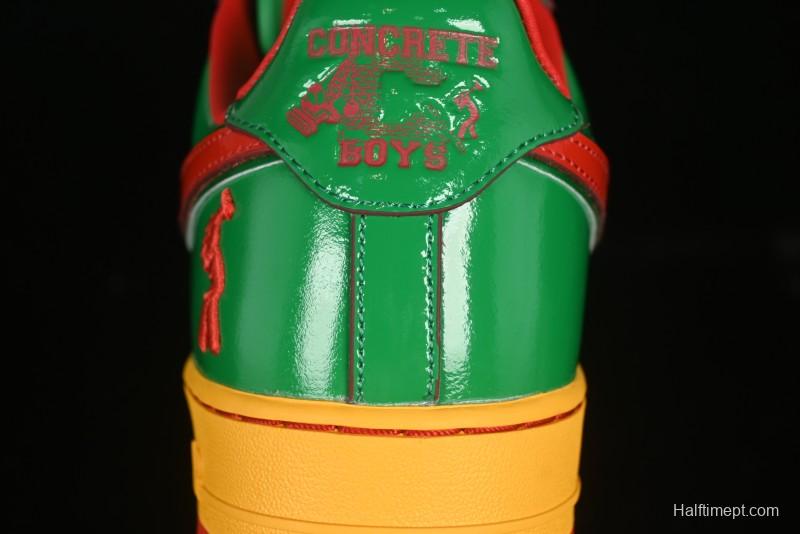 Nike Air Force 1'07 Low Lil Yachty Collaboration Casual Sneakers with Patent Leather and Multicolor Design - IH4383-300