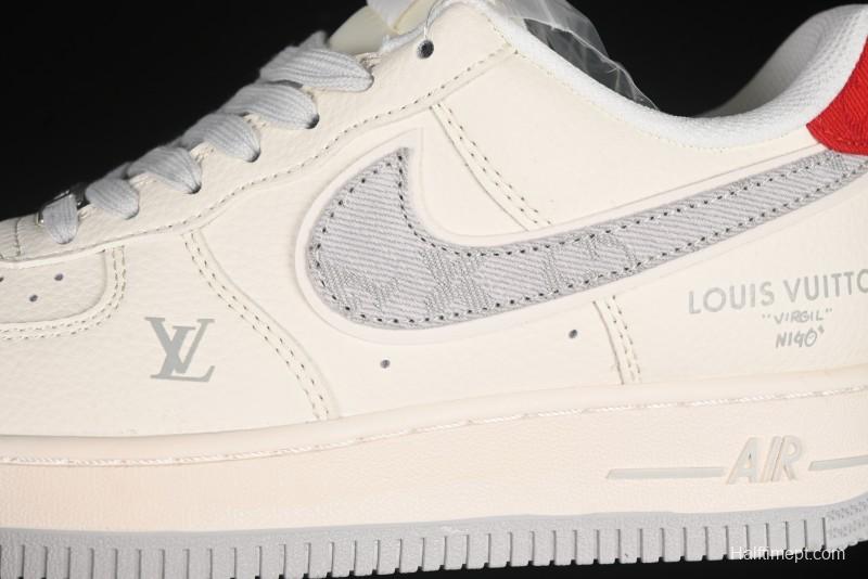 Nike Air Force 1 '07 Low LV Collaboration Grey Denim Swoosh Casual Sneakers - XX3168-135