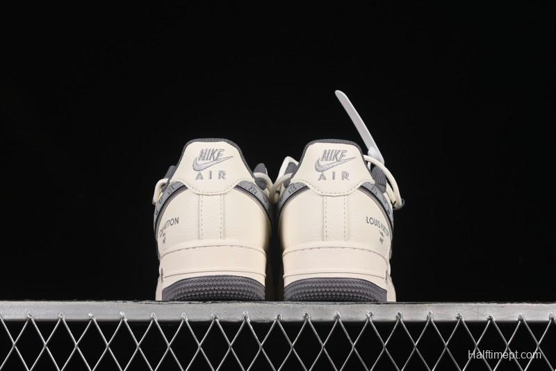 Nike Air Force 1 '07 Low LV Collaboration Grey Swoosh Drawstring Casual Sneakers - DM6868-067
