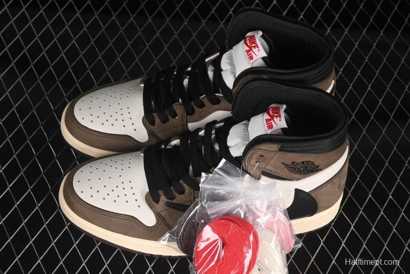 Nike Travis Scott x Air Jordan 1 High OG AJ1 Reverse Swoosh Limited Edition - CD4487-100