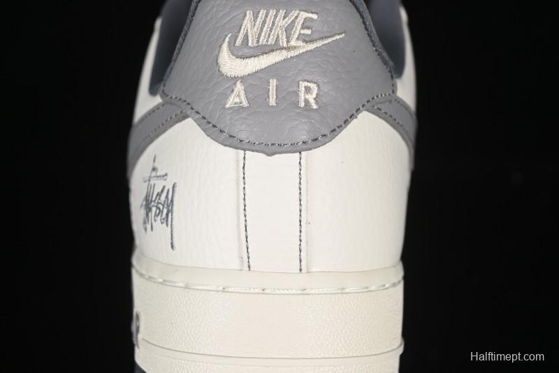 Nike Air Force 1'07 Low Stussy Collaboration Woven Fabric Low-Top Casual Sneakers - BZ6808-101