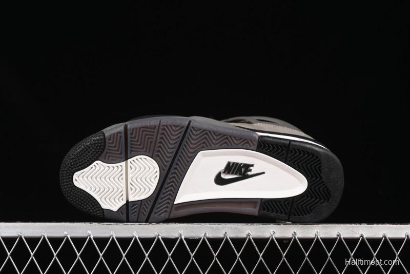 Nike Air Jordan 4 Retro Sneakers in Cave Stone Brown with Black Mesh and TPU Details - FV5029-200