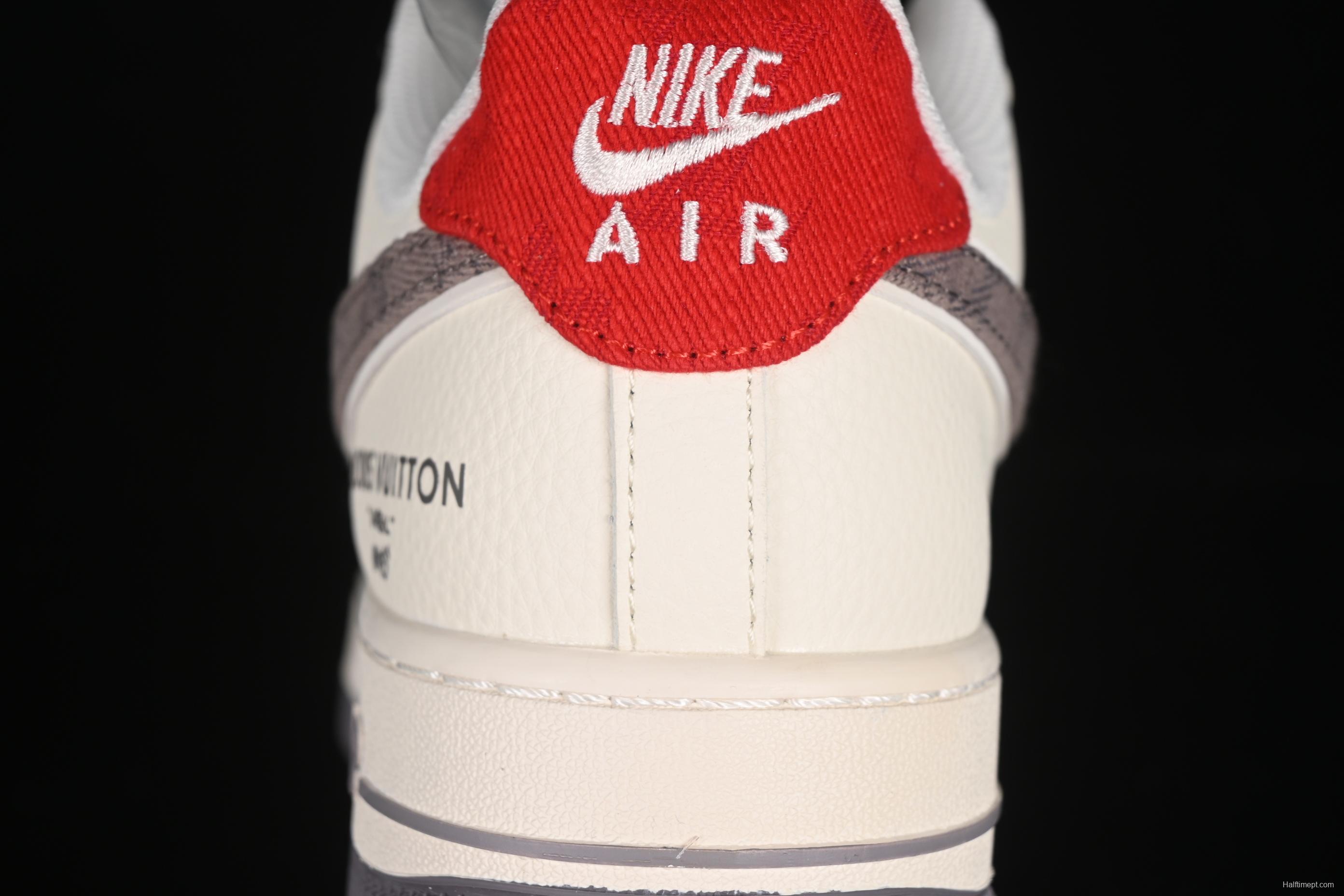 Nike Air Force 1'07 Low LV Collaboration Grey Denim Swoosh Casual Sneakers - XX3168-136