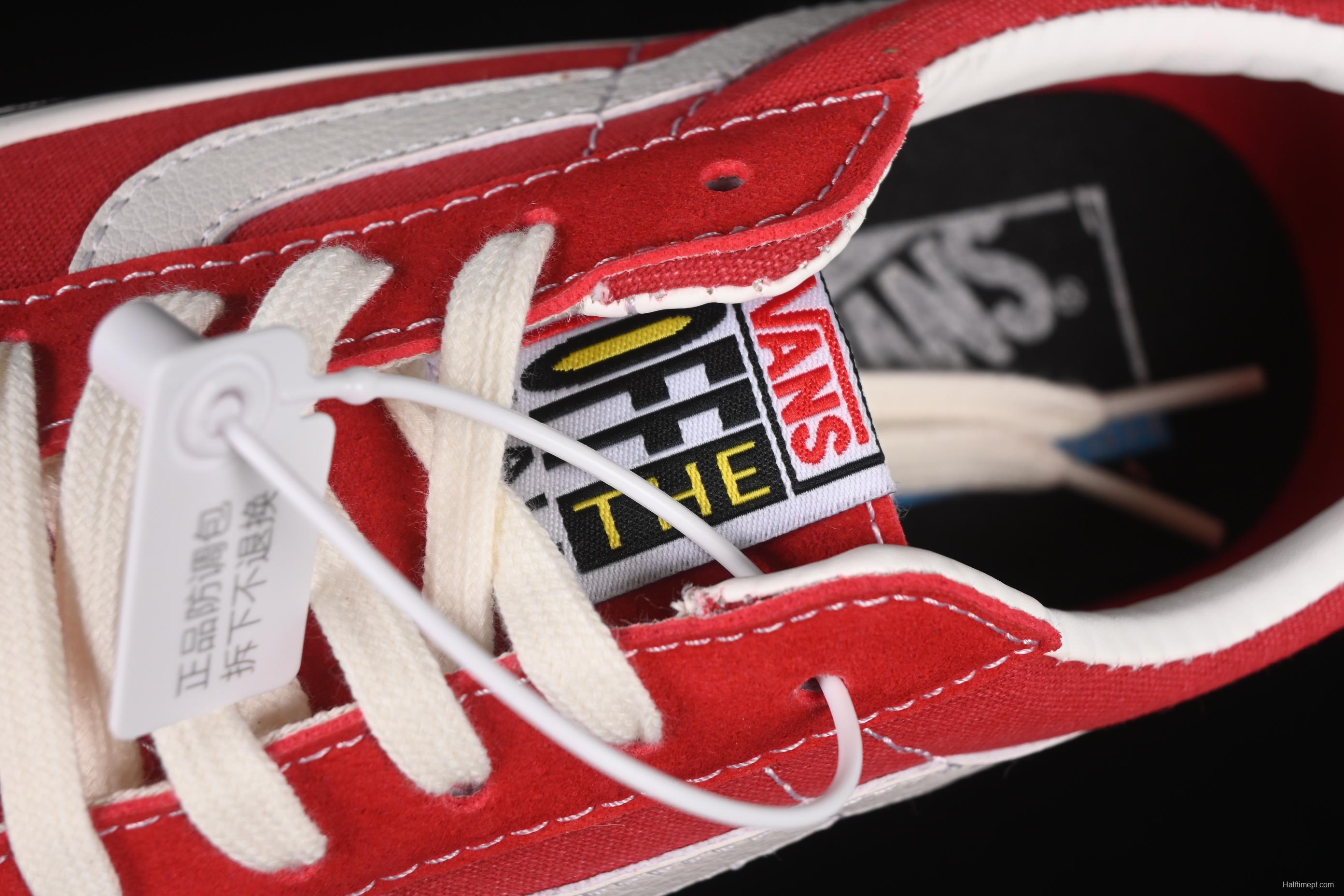 Vans Sk8-Low White Red Anti-Slip Casual Skate Shoes - VN0A4UWIXGJ