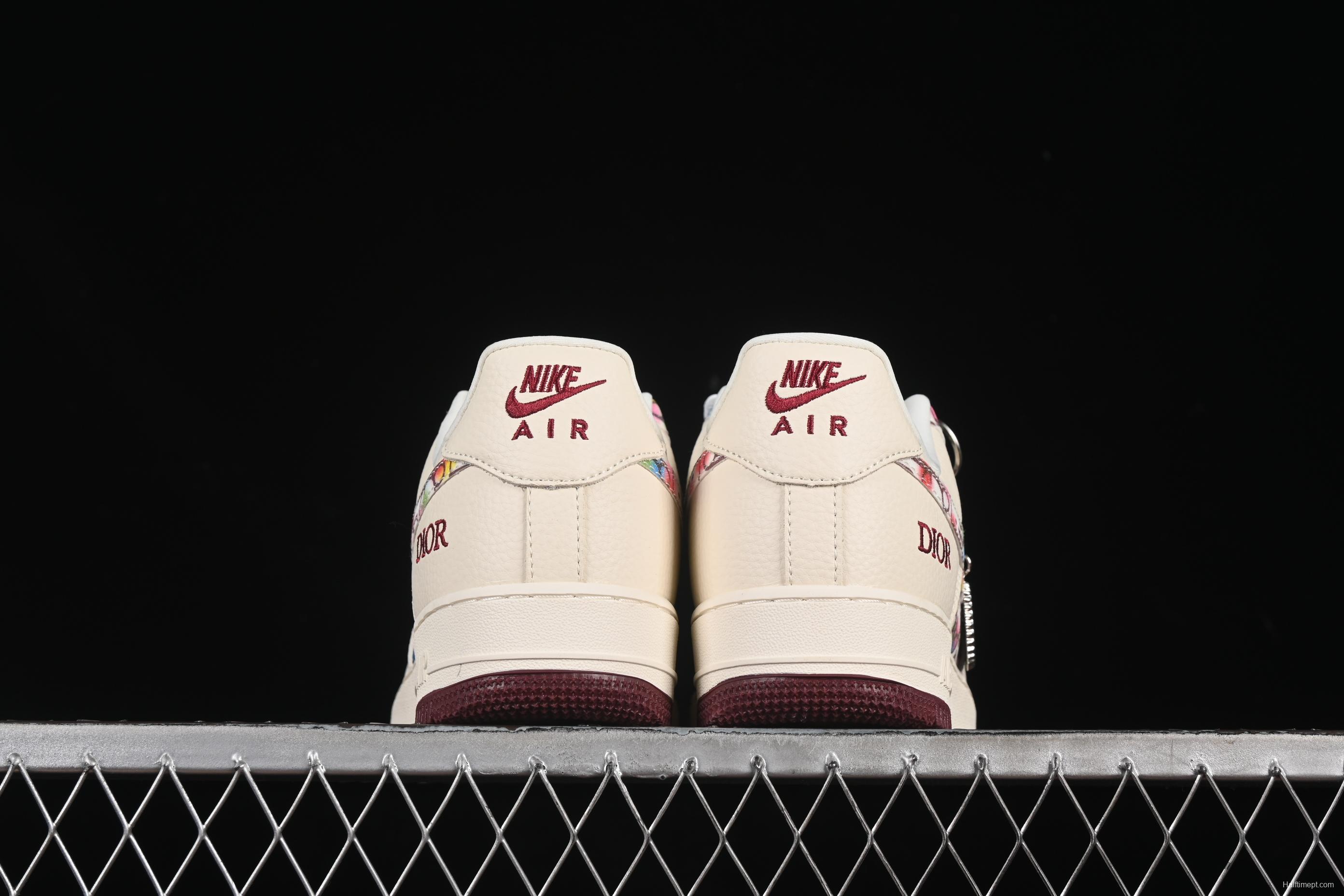 Nike Air Force 1'07 Low Dior Collaboration Floral Embroidery Casual Sneakers - DF0188-063