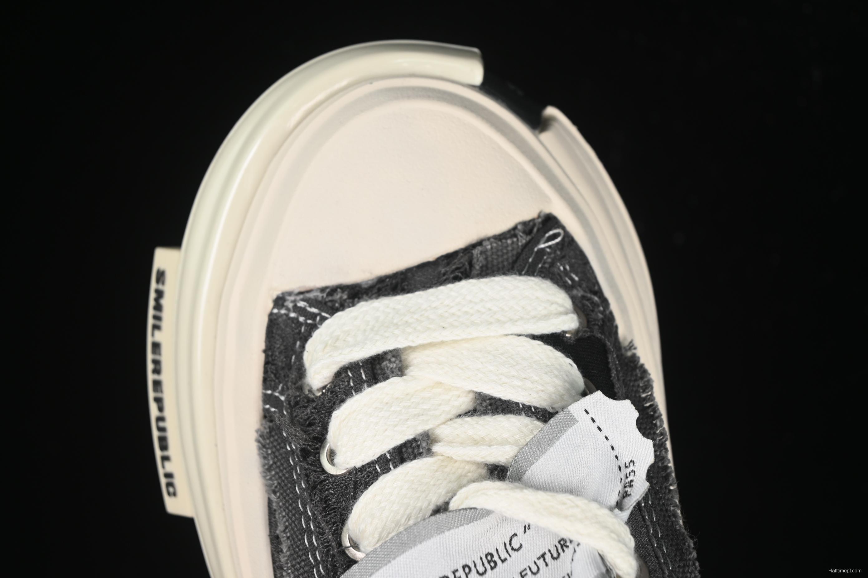 SMILEREPUBLIC INCEPTION Gray Fringe 70s Low-Top Canvas Casual Shoes - G.D4