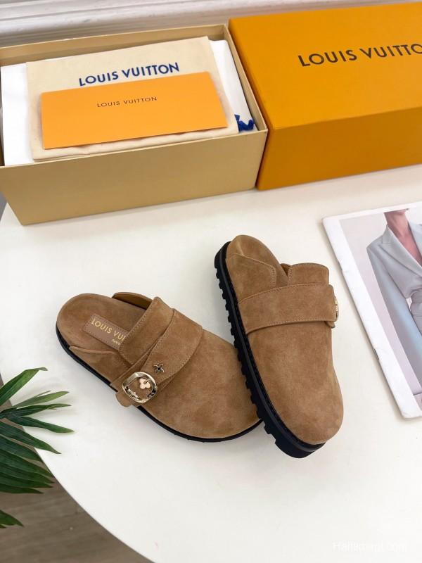 2025 Slippers LV Brown Suede Slippers