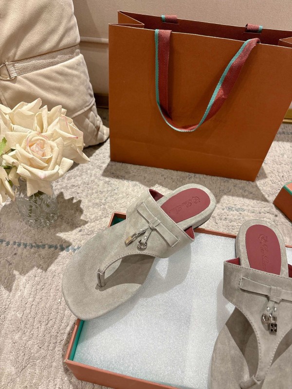 2025 Slippers LP Beige Suede Slippers LY00350