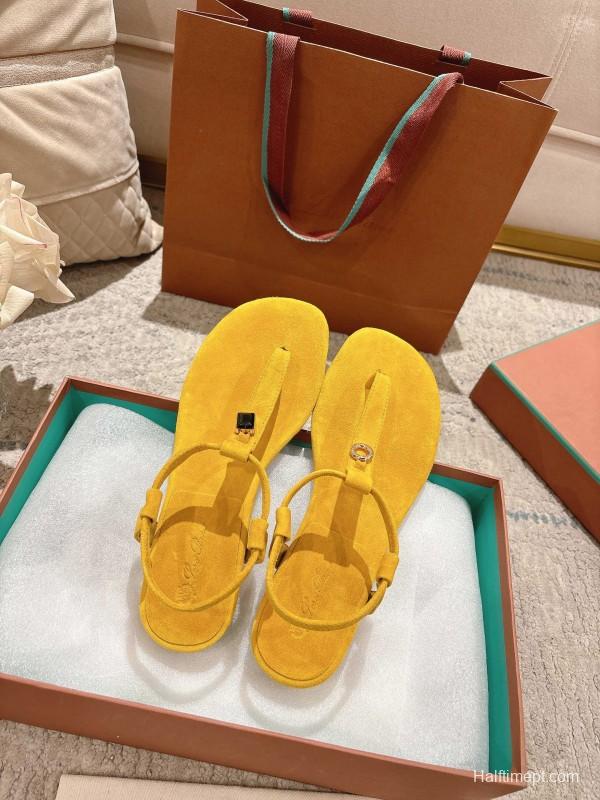 2025 Women LP Yellow Suede Sandals LY00250