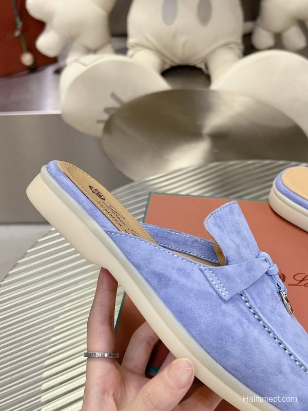 2024 Slippers LP Blue Suede Loafers