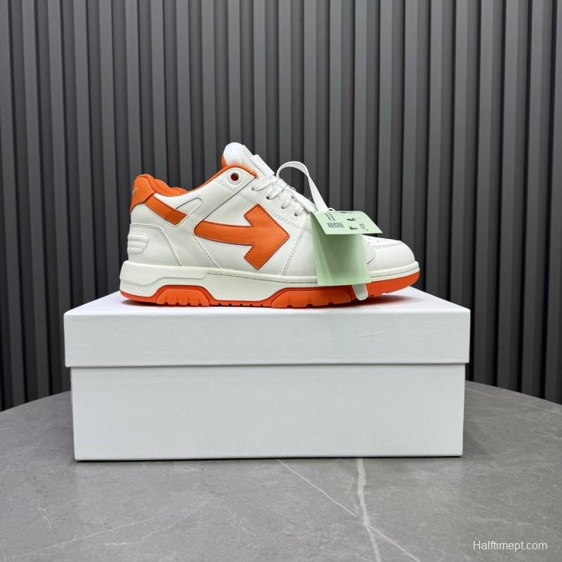 2025 Unisex Off-White White Orange Leather Sneakers MJ00320(W/M)