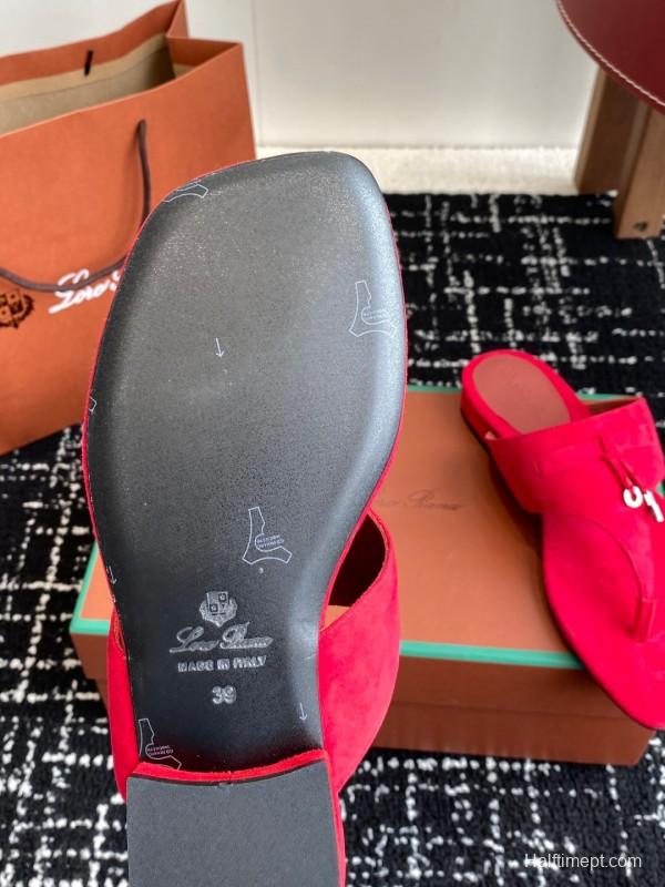2025 Slippers LP Red Suede Slippers