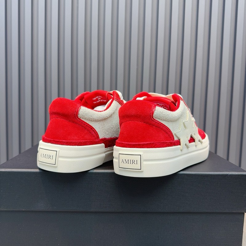 2024 Unisex Amiri Red White Canvas Sneakers MJ00300