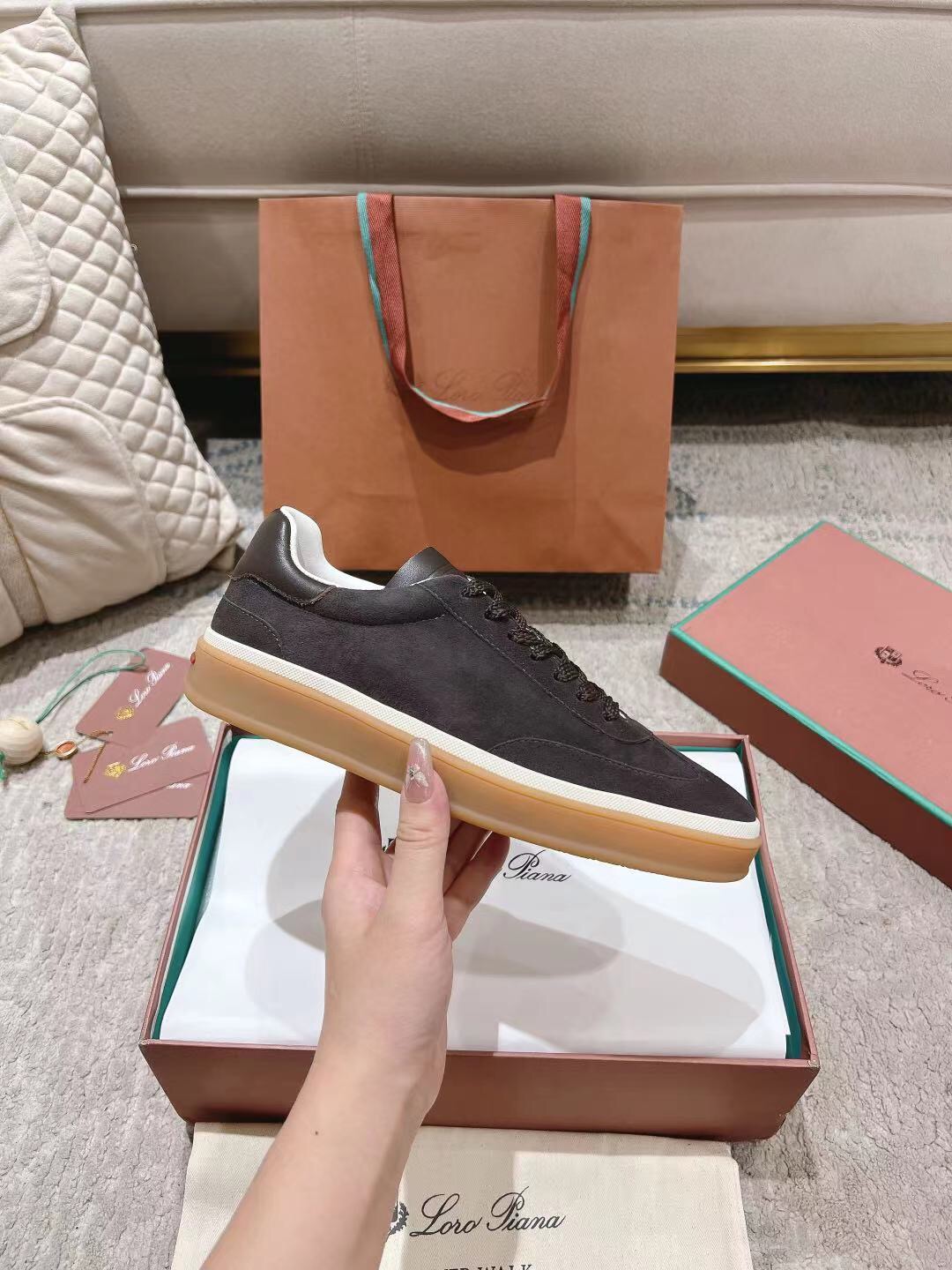 2025 Unisex Le Parmentier Black Suede Leather Sneakers Top Version LY00320(F)/LY00330(M)