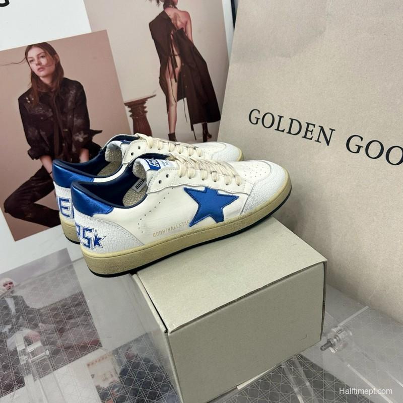 2024 Unisex GGDB White Blue Leather Sneakers MJ00260