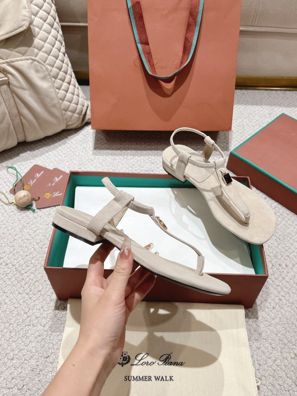 2025 Women LP Beige Suede Slippers LY00325