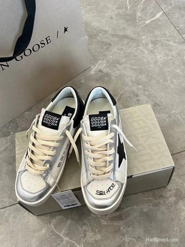 2024 Unisex GGDB White Silver Leather Sneakers MJ00260