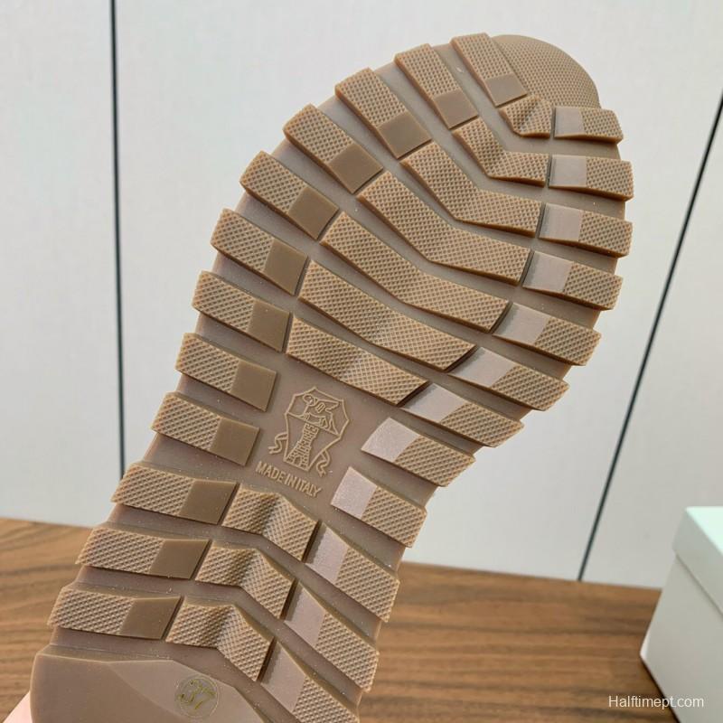 2025 Men Brunello Cucinelli White Leather Casual Sneakers