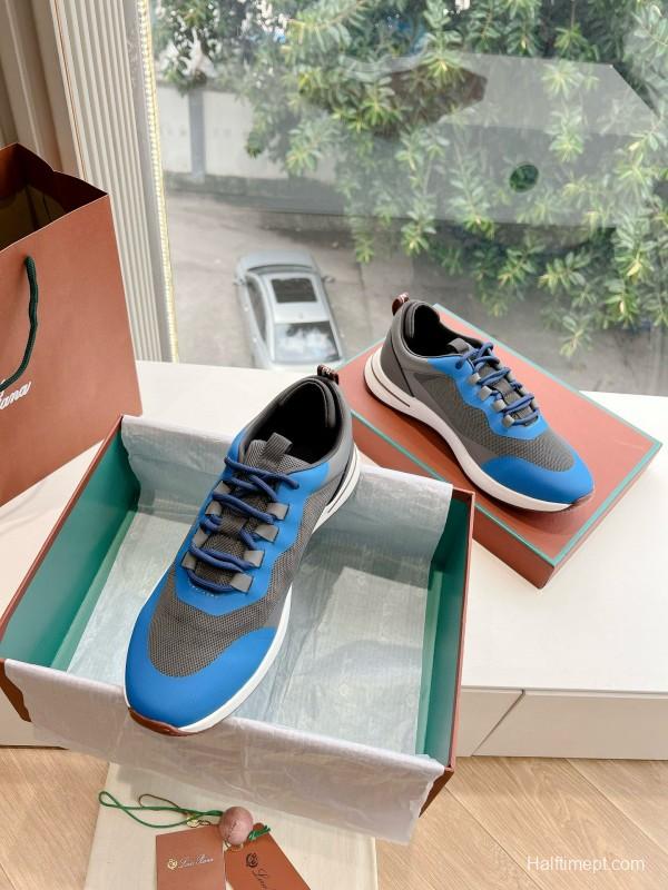 2024 Unisex Le Parmentier Blue Grey Knit Casual Sneakers Top Version MJ00340