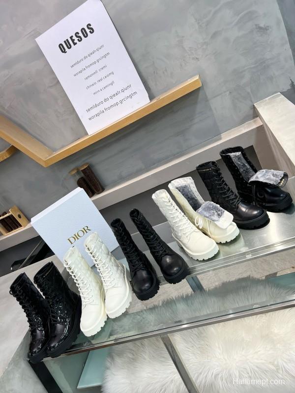 2024 Women Dior Black Leather Boots MJ00430