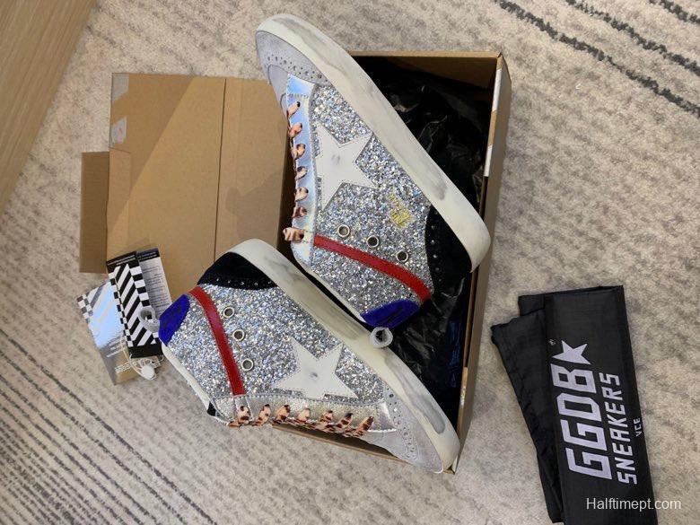 2024 Unisex GGDB Silver White Red Blue Leather Suede Sneakers MJ00300