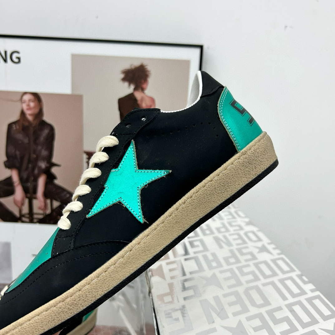 2024 Unisex GGDB Black Green Leather Sneakers MJ00260