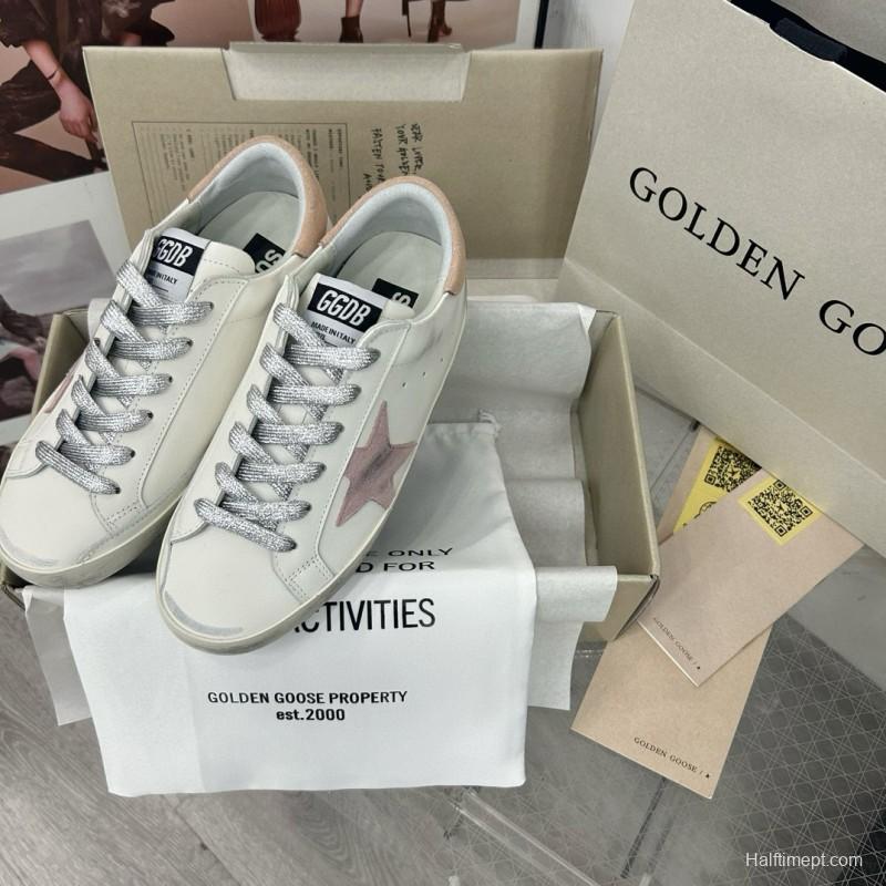 2025 Unisex GGDB White Pink Leather Sneakers