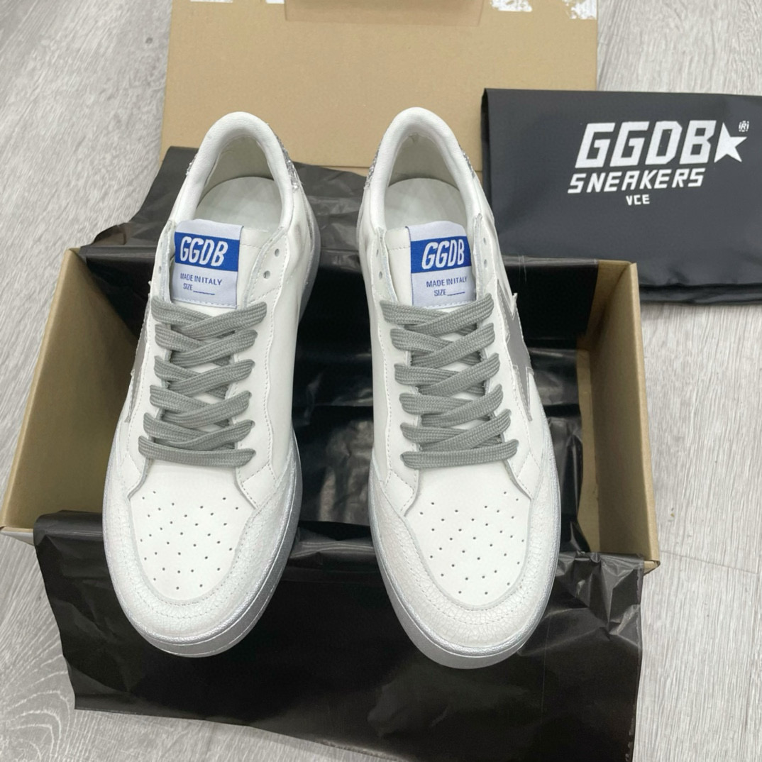 2024 Unisex GGDB White Grey Leather Sneakers MJ00260