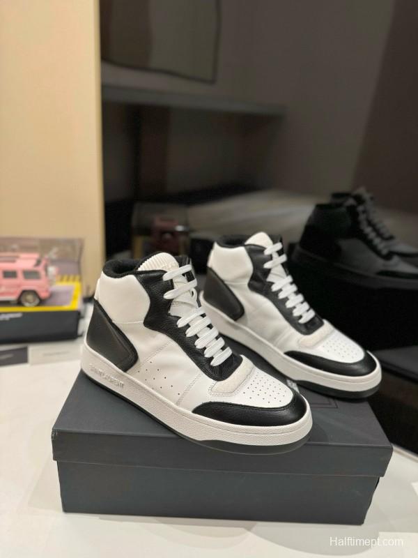 2024 Unisex Yves Saint Laurent Black White Leather Casual Sneakers MJ00390