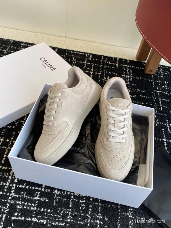 2025 Women Celine Beige Suede Sneakers KFY00310