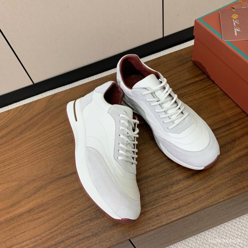 2025 Women Le Parmentier White Suede Leather Casual Sneakers LY